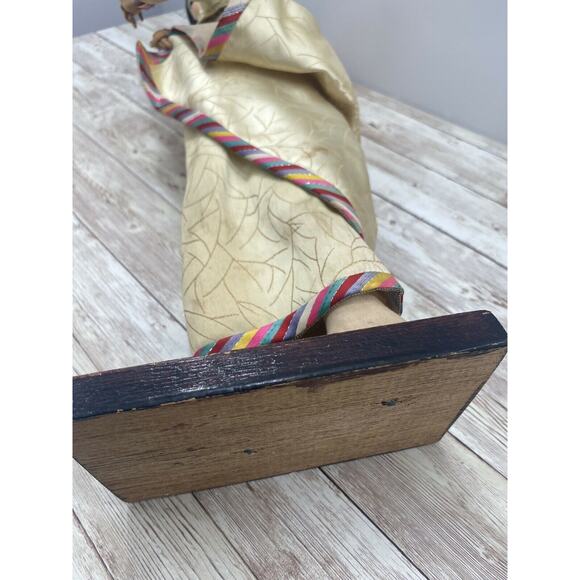 Vintage Large GEISHA GIRL In Hanbok Handmade Asian Art Sculpture Statue 20" - Picture 11 of 12